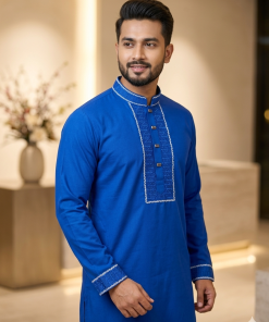 Blue Embroidery Panjabi