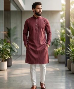 Rich Maroon, Pakistani Cotton।কোড-40