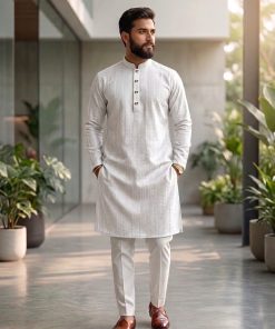 "Soft White Elegance, Pakistani Cotton"।কোড-55